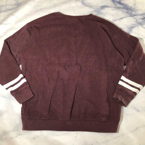 PINK Victoria's Secret Burgundy & White Sweatshirt - Picture 7 of 7
